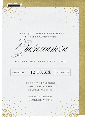 'Elegant Confetti' Quinceañera Invitation