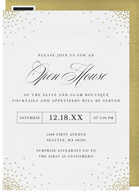 'Elegant Confetti' Open House Invitation