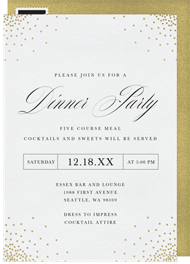 'Elegant Confetti' Dinner Invitation