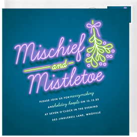 'Mischief & Mistletoe' Business Holiday Party Invitation