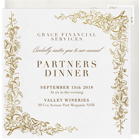 'Grapevine Border' Dinner Invitation