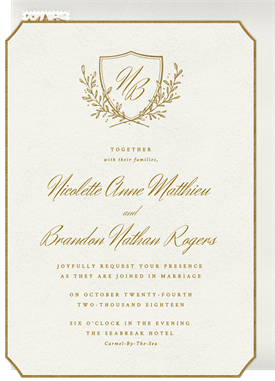 'Floral Crest' Wedding Invitation