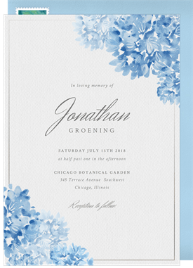 'Timeless Romance' Memorial Invitation