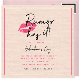 'Rumor Has It' Valentine's Day Invitation