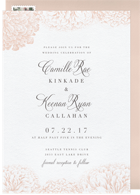 'Blush Peonies' Wedding Invitation