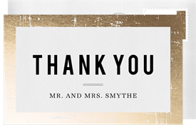 'Edgy Foil Frame' Wedding Thank You Note