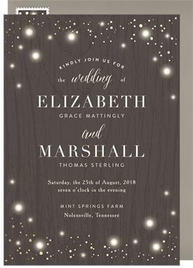 'Rustic Twinkle' Wedding Invitation