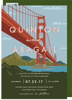 'Golden Gate' Wedding Invitation