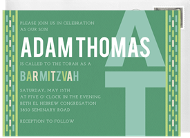 'Colorful Dashes' Bar Mitzvah Invitation