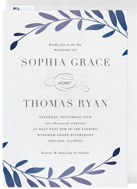 'Ombre Laurels' Wedding Invitation