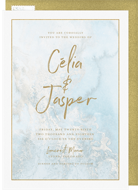 'Marbled Watercolor' Wedding Invitation