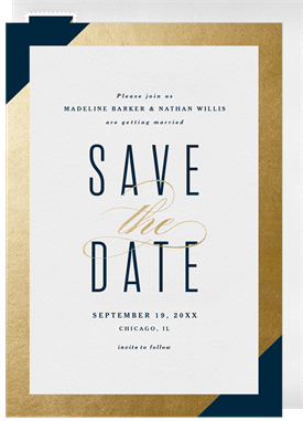 'Gold Foil Frame' Wedding Save the Date