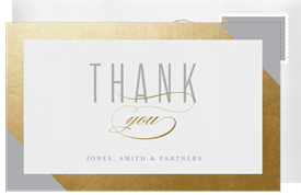 'Gold Foil Frame' Business Thank You Note