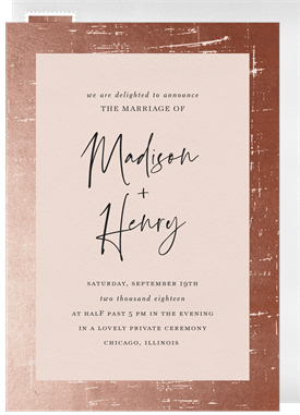 'Foil Frame' Wedding Announcement