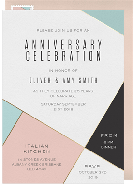 'Contemporary Chic' Anniversary Party Invitation