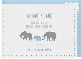 'New Baby Elephant' Birth Announcement