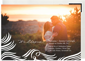 'Swirled Ink Strokes' Wedding Announcement