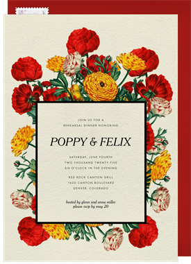 'Cheery Buttercups' Rehearsal Dinner Invitation