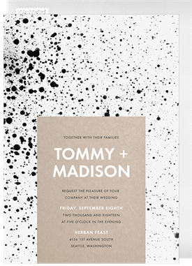 'Modern Paint Splatter' Wedding Invitation