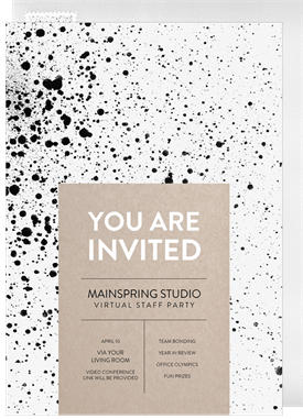 'Modern Paint Splatter' Virtual Events Invitation