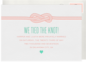 'Letterpress Knot' Wedding Announcement