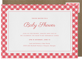 'Cute Gingham' Baby Shower Invitation