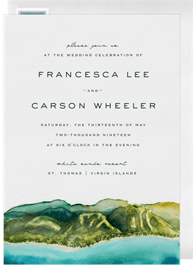 'Tranquil Coastline' Wedding Invitation