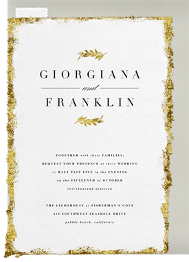 'Golden Edges' Wedding Invitation