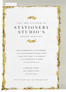 'Golden Edges' Grand opening Invitation