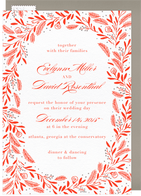 'Pine and Holly' Wedding Invitation