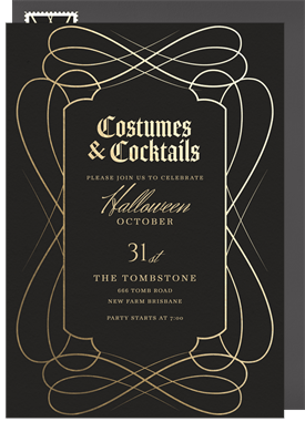 'Costumes & Cocktails' Halloween Invitation