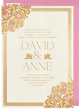 'Gilded Paisley' Wedding Invitation