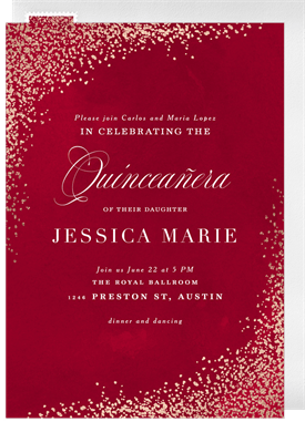 'Luxe Confetti' Quinceañera Invitation