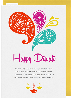 'Happy Diwali' Diwali Invitation