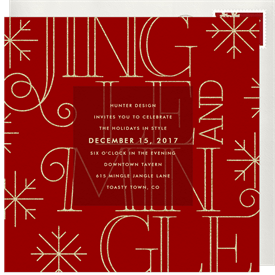 'Jingle & Mingle' Business Holiday Party Invitation