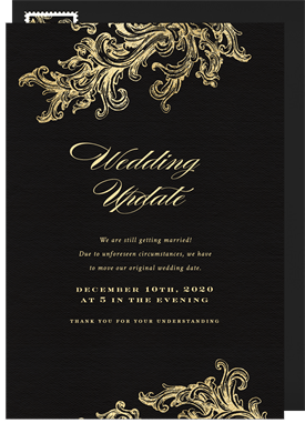 'French Filigree' Wedding Updates Invitation