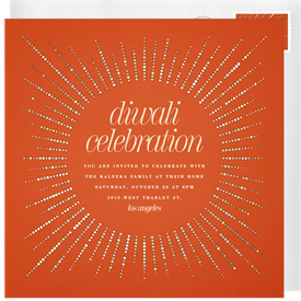 'Diwali Starburst' Diwali Invitation