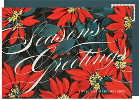 'Classic Poinsettias' Christmas Greetings Card