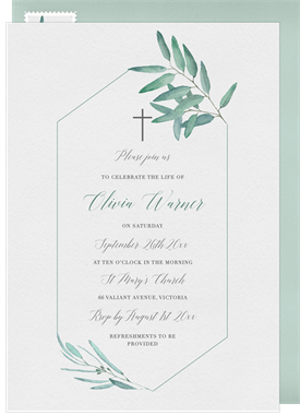 'Elegant Eucalyptus' Memorial Invitation