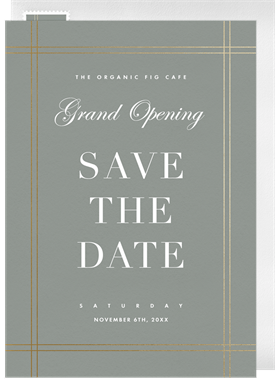 'Formal Pinstripe Frame' Business Save the Date