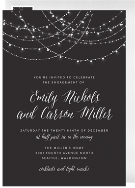 'Sparkling String Lights' Party Invitation