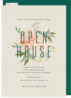 'Floral Arrangement' Open House Invitation