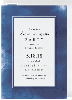 'Simple Watercolor Wash' Dinner Invitation