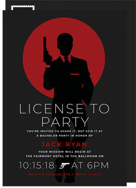 'Secret Agent' Bachelor Party Invitation