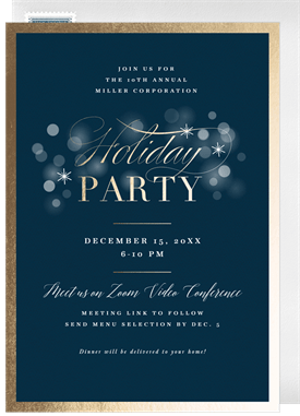 'Bokeh Holiday' Virtual Events Invitation