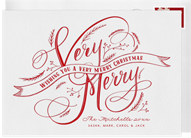 'Very Merry Banner' Holiday Greetings Card