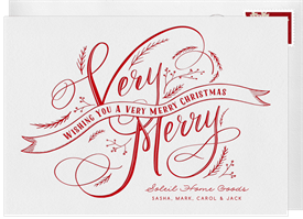 'Very Merry Banner' Business Holiday Greetings Card