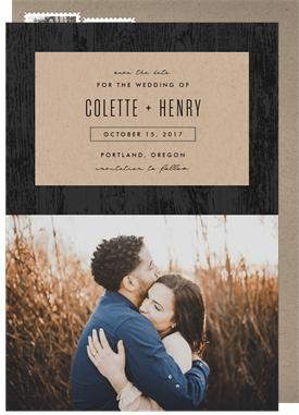 'Modern Woodgrain' Wedding Save the Date