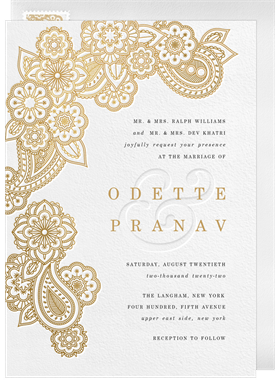 'Cascading Paisley' Wedding Invitation