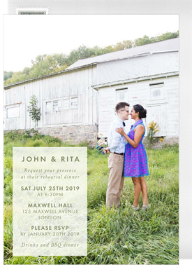 'Full Photo' Rehearsal Dinner Invitation